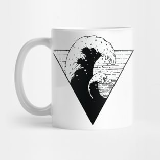 Wave Triangle black and white Illlustration sea swell Mug